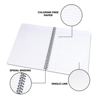 Classmate Pulse 3D Spiral Single Line Notebook (300 Pages) (300 Pages, Blue) - 1 piece