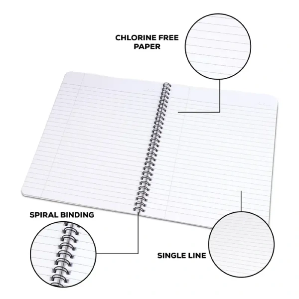 Classmate Pulse 3D Spiral Single Line Notebook (300 Pages) (300 Pages, Blue) - 1 piece