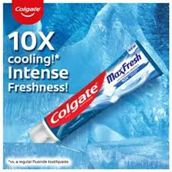 Colgate Blue Gel Anticavity Toothpaste Spicy Fresh MaxFresh with Cooling Crystals - 91 gm - 91 gm