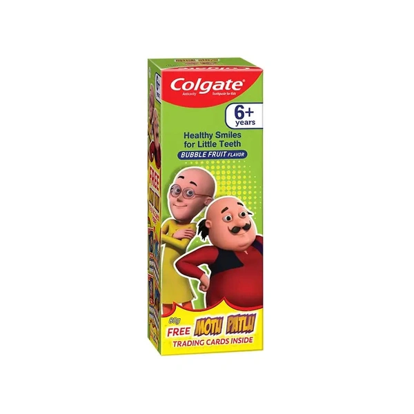 Colgate Kids Anticavity Motu Patlu Bubble Fruit Flavour Kids Toothpaste (6+ Years) - 80 gm