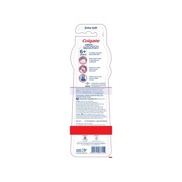 Colgate Kids Minion Toothbrush (with Toothpaste) - 1 Pack (2 Piece)