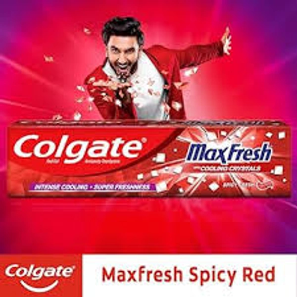 Colgate Red Gel Anticavity Peppermint Ice Toothpaste Max Fresh With Colling Crystals - 150 gm - 150 gm