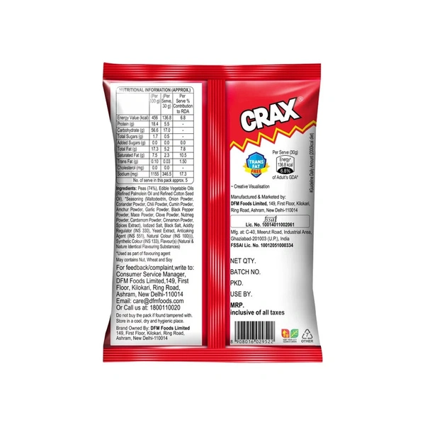 Crax Mast Mattar Green Pea Snack - 160 gm - 160 gm
