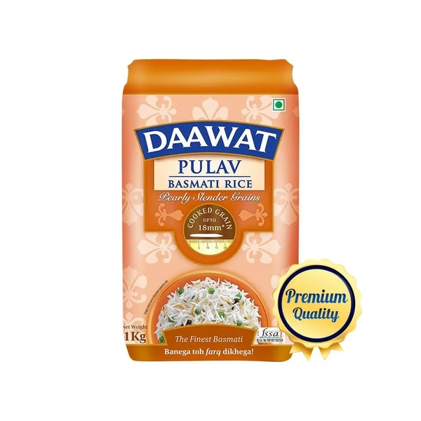 Daawat Pulav Basmati Rice (Slender Grains) - 1 kg