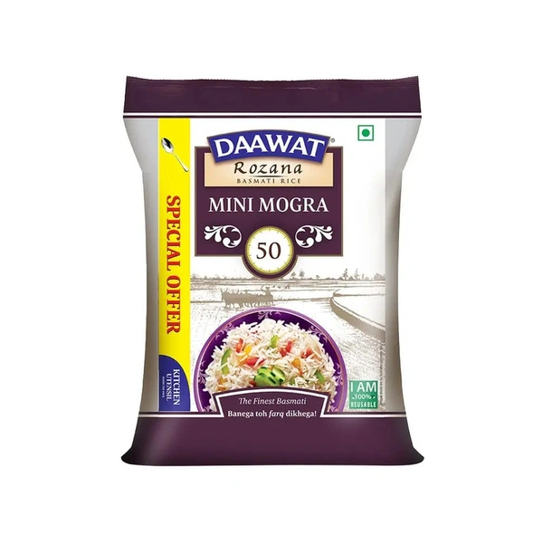 Daawat Rozana Mini Mogra Basmati Rice (Broken) - 5 kg