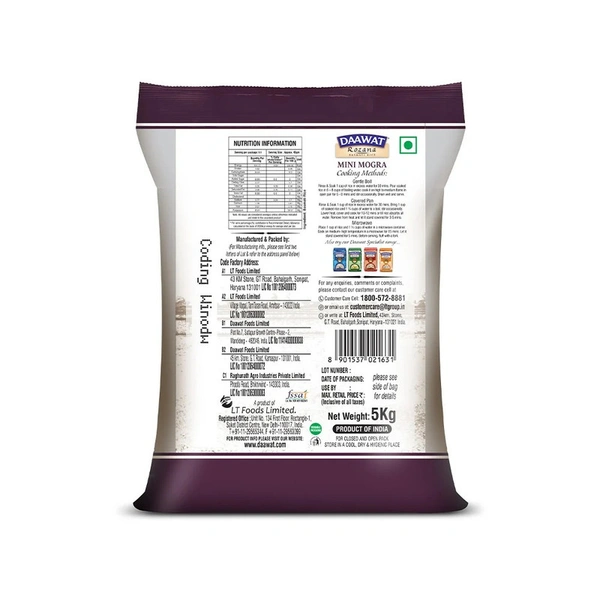 Daawat Rozana Mini Mogra Basmati Rice (Broken) - 5 kg