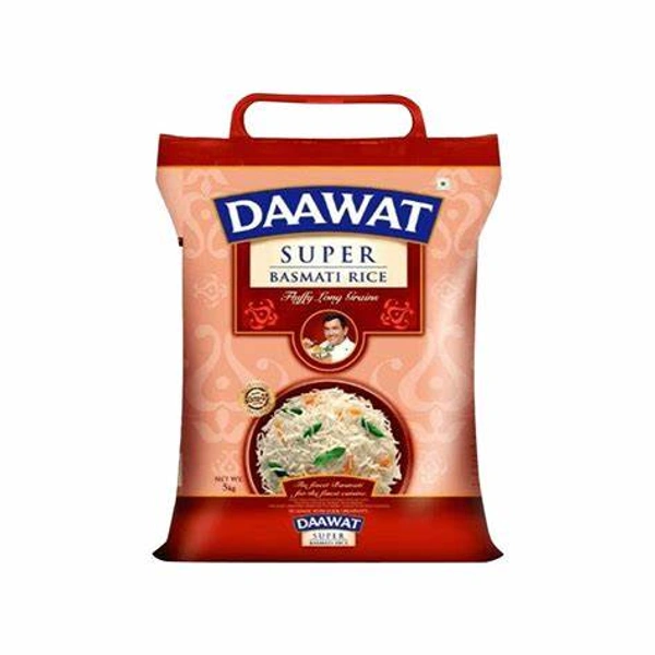 Daawat Super Basmati Rice (Fluffy Long Grains) - 5 kg