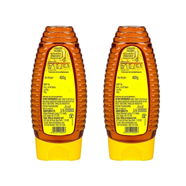 Dabur 100% Pure Squeezy Honey - Buy 1 Get 1 Free - (2*400 gm) - (2*400 gm)