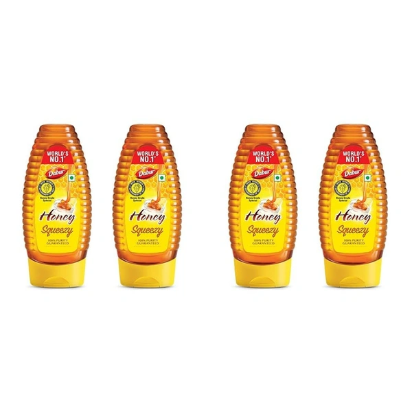 Dabur 100% Pure Squeezy Honey - Buy 2 Get 2 Free - (4*225 gm) - (4*225 gm)