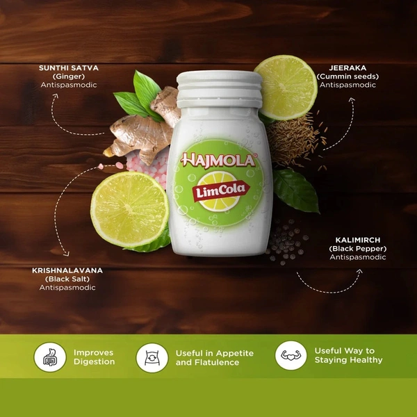 Dabur Hajmola Limcola Digestive Tablets - 66gm - 66gm