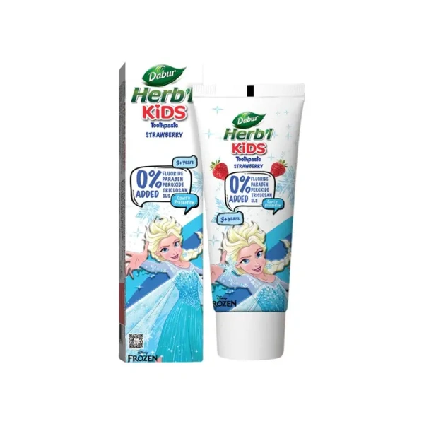 Dabur Herb'l Kids Toothpaste (Frozen, 3+ years, Strawberry Flavour) - 80 g