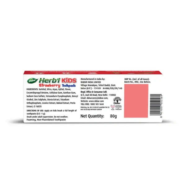 Dabur Herb'l Kids Toothpaste (Ironman, 3+ years, Strawberry Flavour) - 80 g