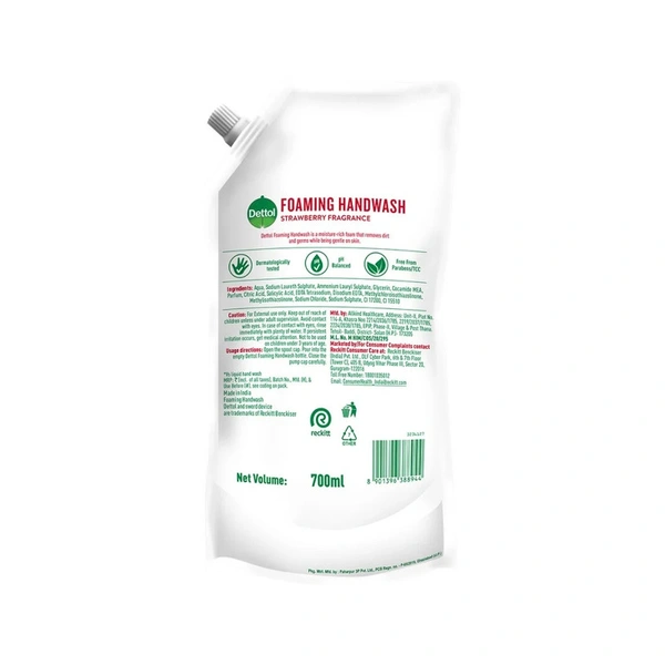 DETTOL STRAWBERRY FOAMING HANDWASH REFILL - 700 ML