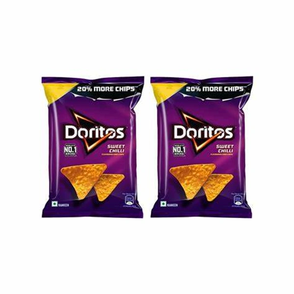 Doritos Sweet Chilli Flavour Nachos Pack Of 2 - (2*56 Gm) - 112 gm - 112 gm
