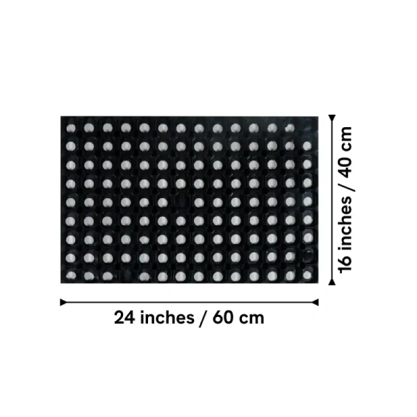 Dream Living Hollow Doormat (24" x 16", Rubber, Black) - 1 piece
