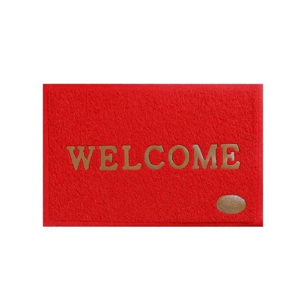 Dream Living Welcome Doormat (23" x 15", Micropeach, Red) - 1 unit