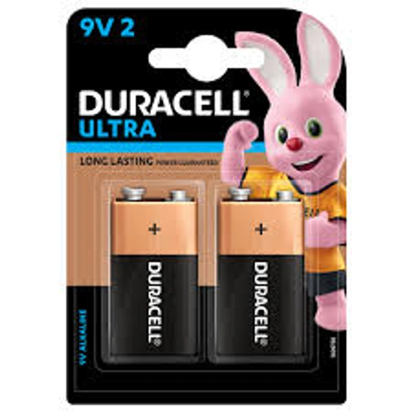 Duracell Ultra Alkaline 9V Battery - Pack of 2 - 1 pack (2 pieces)