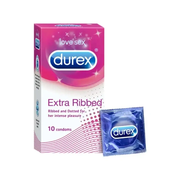 Durex Extra Ribbed & Dotted Condom- 10 Piece - 10 Piece
