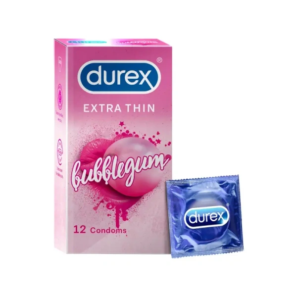 Durex Extra Thin Bubblegum Condom-12 Piece - 12 Piece