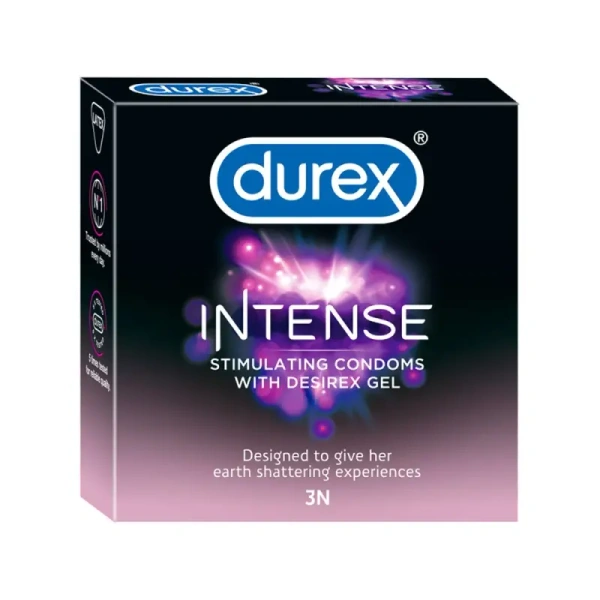 Durex Intense Condom -For Her Extra Pleasure (3 Pieces) - 3 Piece