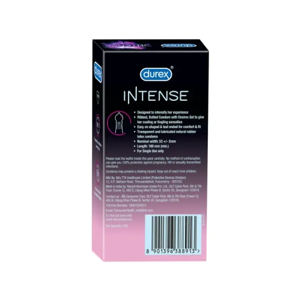 Durex Intense Condom -For Her Extra Pleasure-10 Piece - 10 Piece