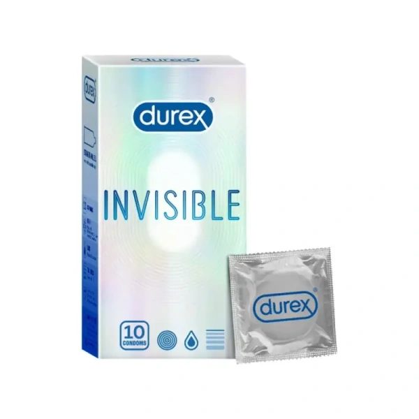 Durex Invisible Super Ultra Thin Condom-10 Piece - 10 Piece