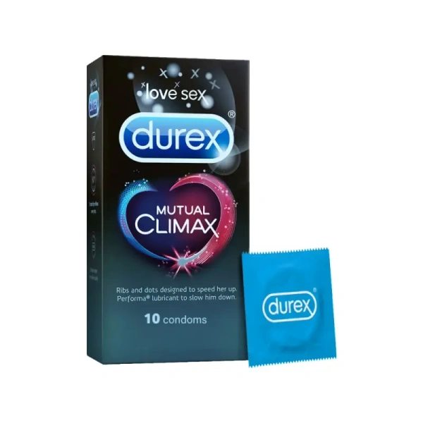 Durex Mutual Climax Long Last Dotted Condom-10 Piece - 10 Piece