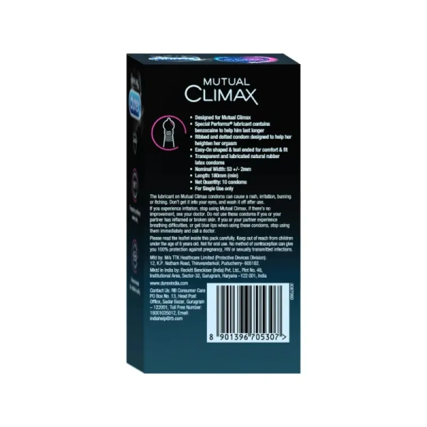 Durex Mutual Climax Long Last Dotted Condom-10 Piece - 10 Piece