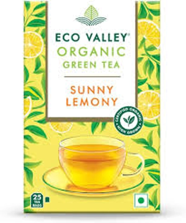 Eco Valley Organic Green Tea Sunny Lemony Pack of 25 - (25*1.7 gm) - 42.5 gm - 42.5 gm