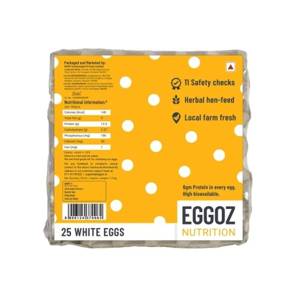 Eggoz Nutrition Protein Rich White Eggs (25 pieces) - 25 Pieces