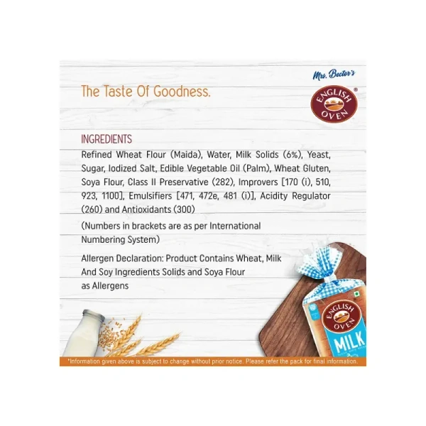 English Oven Milk Sliced White Bread Bread - 400 gm - 400 gm