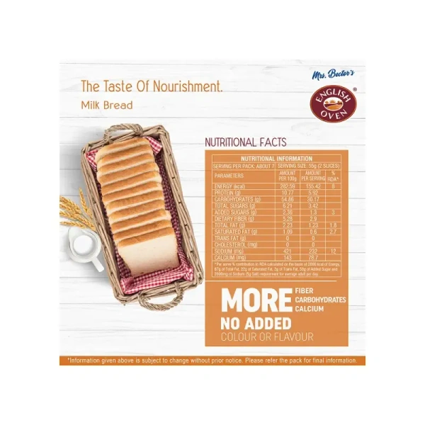 English Oven Milk Sliced White Bread Bread - 400 gm - 400 gm