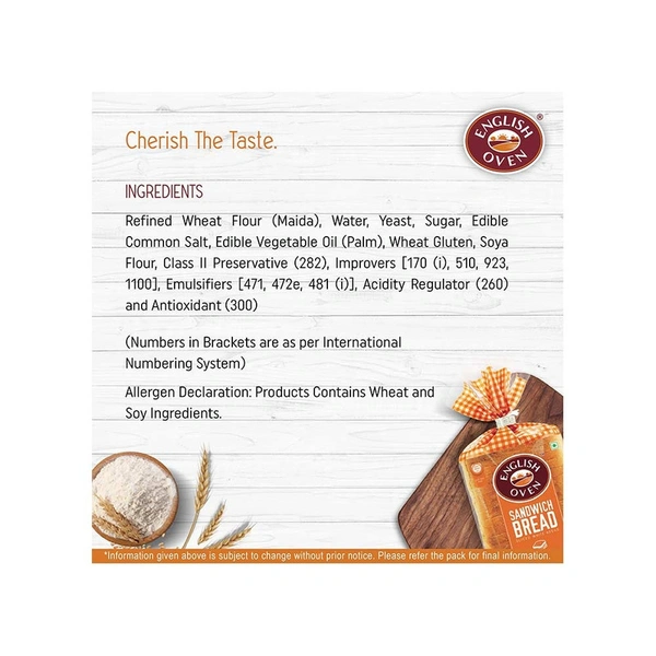 English Oven Sandwich Bread Sliced White Bread - 400 gm - 400 gm