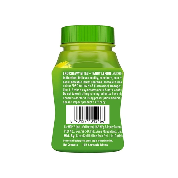 Eno Chewy Bites Tangy Lemon Digestive Tablets - 10 Pieces - 10 Pieces
