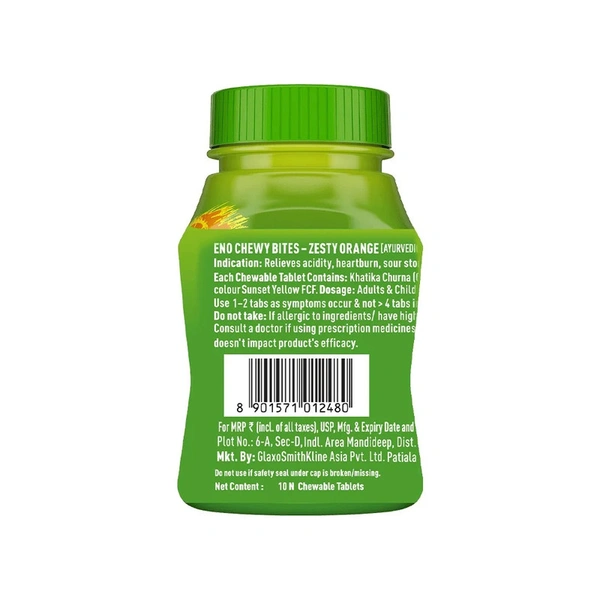 Eno Chewy Bites Zesty Orange Digestive Tablets - 10 Pieces - 10 Pieces