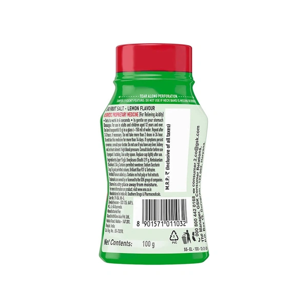 Eno Lemon Digestive Antacid - 100gm - 100gm