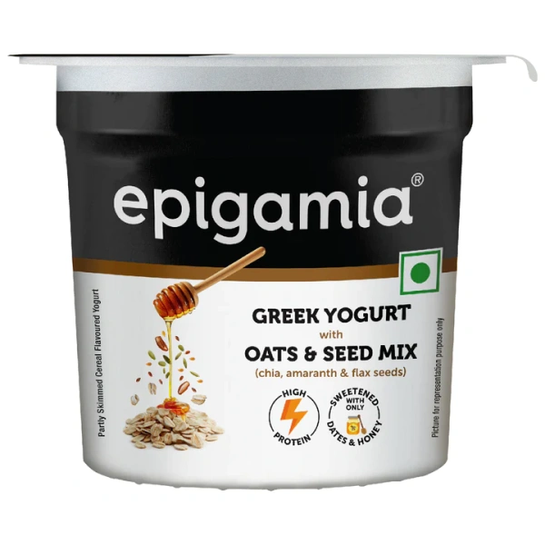 Epigamia Greek Yogurt With Oats & Seed Mix - 85 gm