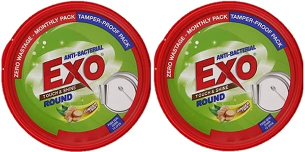 Exo Anti-Bacterial Dishwashing Tub (Ginger Twist) - (Free Scrubber) Pack of 2 - (2*500 gm) - 1 kg - 1 kg