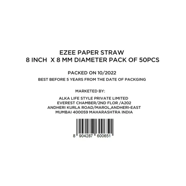 Ezee Paper Straw - 1 pack (50 pieces)