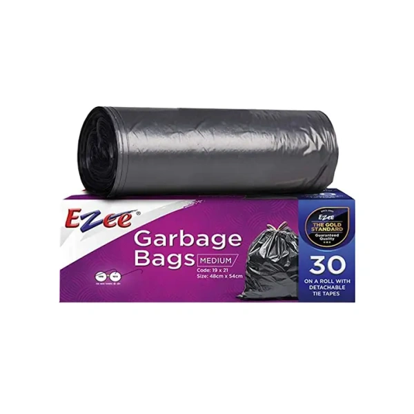 Ezee Premium Garbage Bag (Medium, Black) - 1 pack (30 pieces)