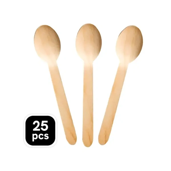 Ezee Wooden Dinner Disposable Spoon - 1 pack (25 pieces)