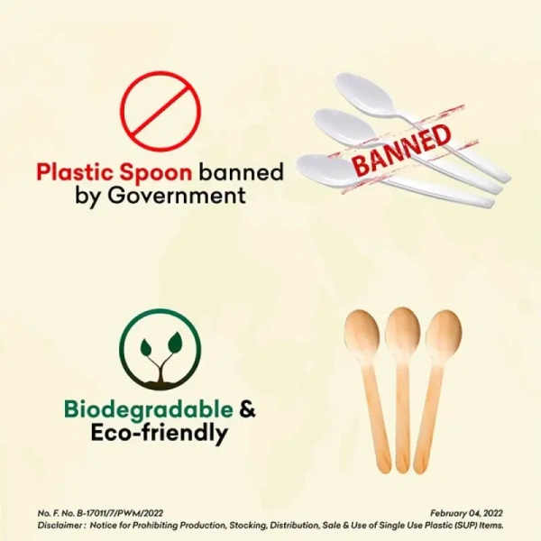 Ezee Wooden Dinner Disposable Spoon - 1 pack (25 pieces)