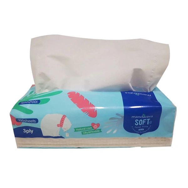 Facial Tissue Super Soft Chemical Free 100% Virgin 100 Pulp - 1 Pack