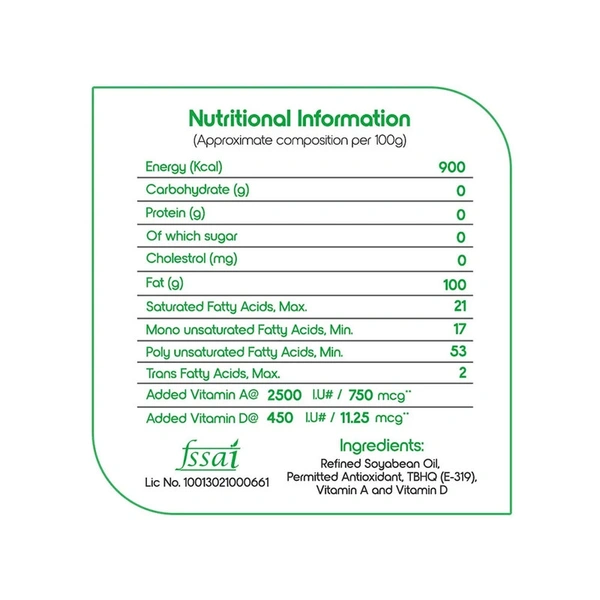 Fortune Soya Health Refined Soyabean Oil - 5 ltr