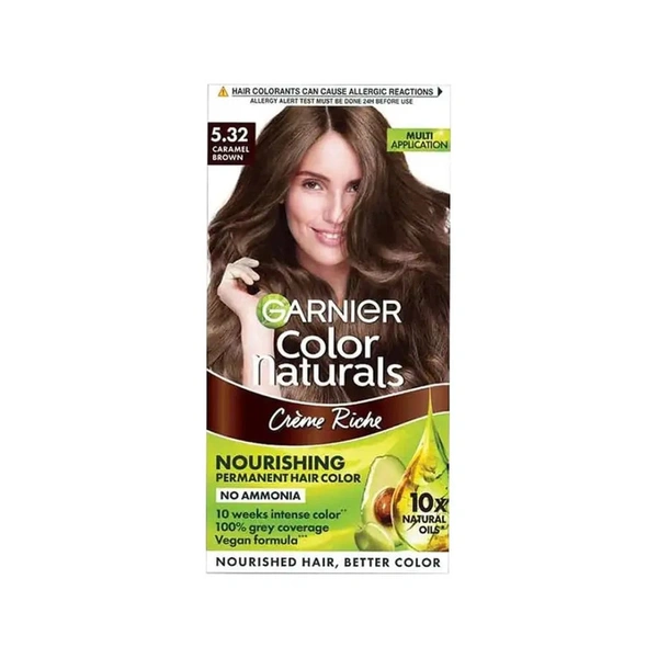 Garnier Color Naturals Cr鑴欑瘬me Hair Colour (Caramel Brown) - 1 Pack