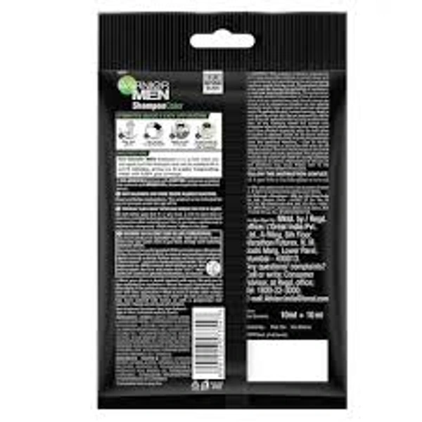 Garnier Men Shampoo Color 1.0 Natural Black - (10 ml + 10 gm) - 1 Unit