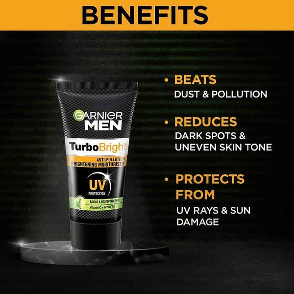 Garnier Men Turbo Bright Anti-Pollution Brightening Moisturizing Creame - 40 gm