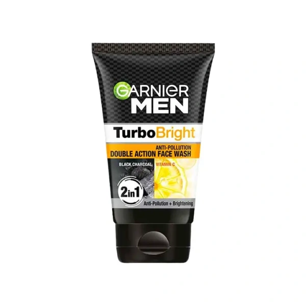 Garnier Men Turbo Bright Anti-Pollution Double Action Face Wash 100 gm - 100 gm