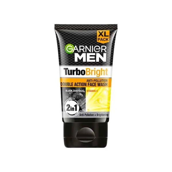 Garnier Men Turbo Bright Anti-Pollution Double Action Face Wash 150 gm - 150 gm
