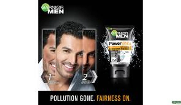 Garnier Men Turbo Bright Anti-Pollution Double Action Face Wash Black Charcoal 50 gm - 50 gm